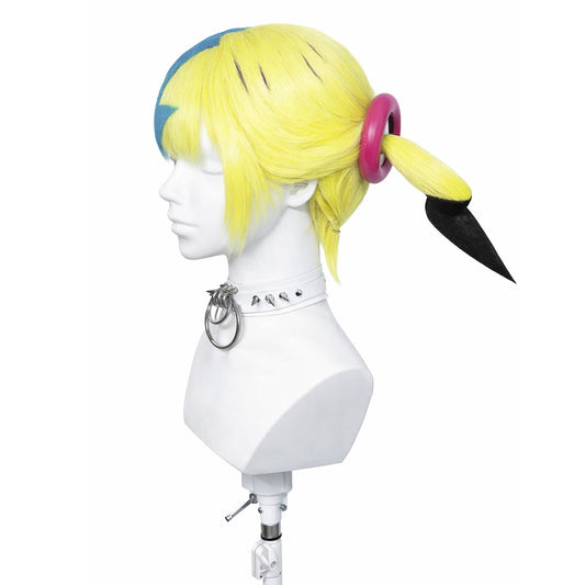 Pokémon Canari wig displayed on mannequin for cosplay accuracy