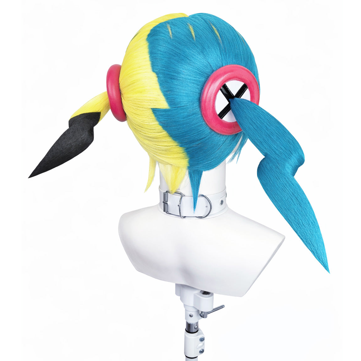 Back view of Pokémon Canari wig displaying soft, durable fibers