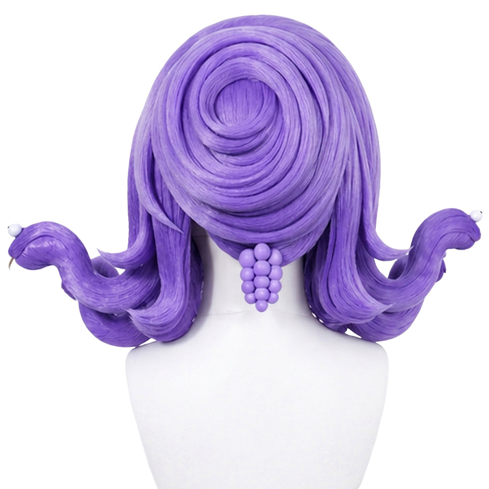 Back view of Celia cosplay wig with full length and bounce