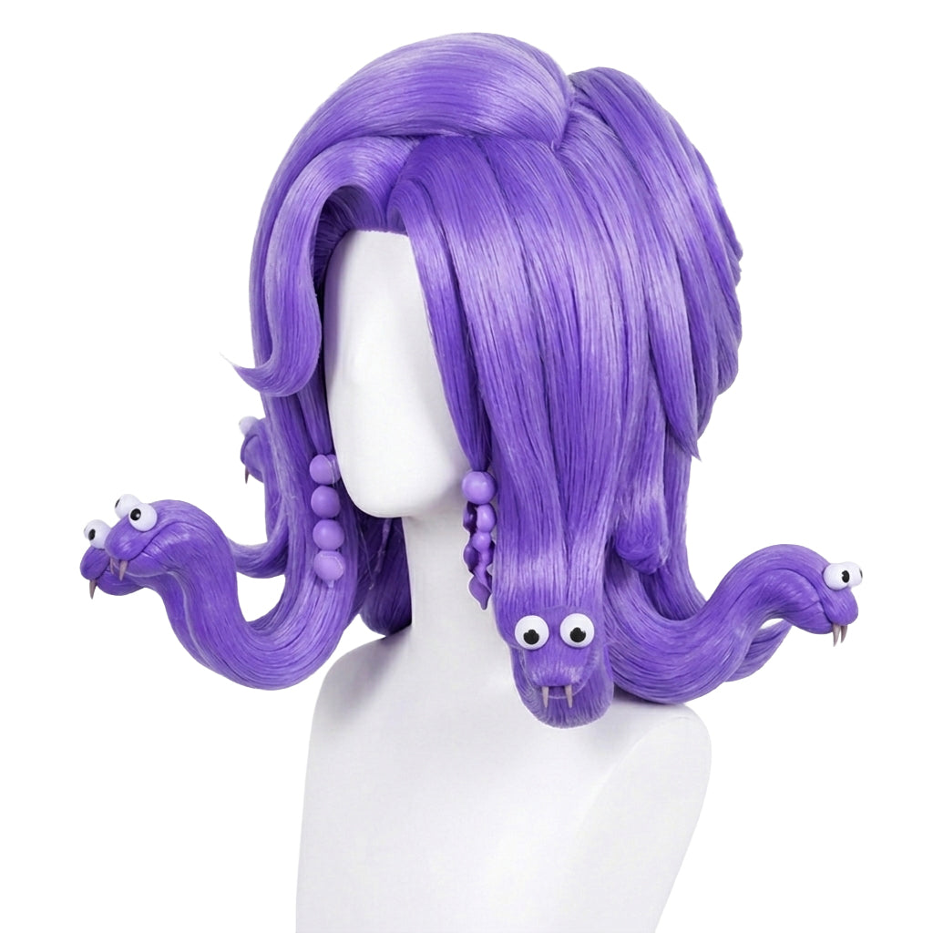 Side view of Celia wig showing soft, styled curls and volume