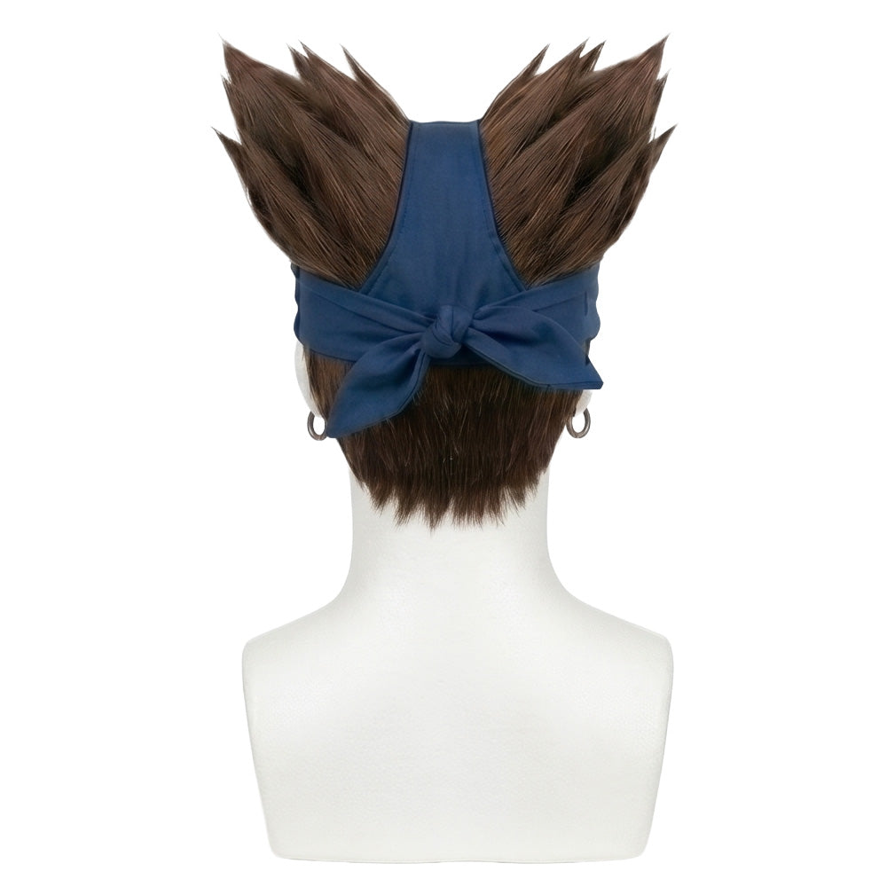 Back view of Chōji Akimichi wig with layered spiky design