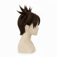 Side profile of Jujutsu Kaisen Choso wig showing layered stringy texture and high ponytail angle