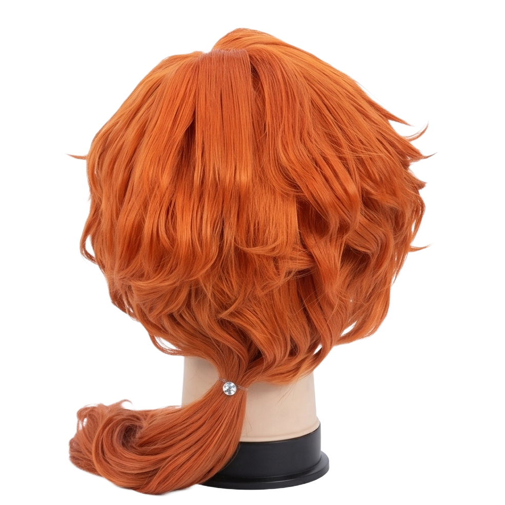 Back view of Bungo Stray Dogs Chūya cosplay wig with layered styling
