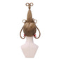 Back view of the Cindy Lou Who cosplay wig highlighting its elaborate blonde updo and red ribbon details