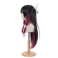 Left side view of Genshin Impact Columbina black and magenta cosplay wig