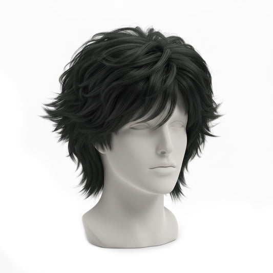 Styled Cowboy Bebop Spike wig for conventions and cosplay photoshoots