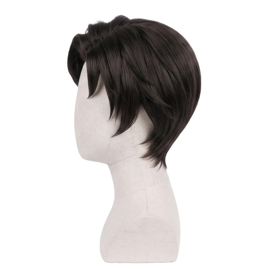 Side view of SPY x FAMILY Damian Desmond basic dark brown wig