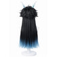 Back view of Dan Heng cosplay wig with flowing layered strands