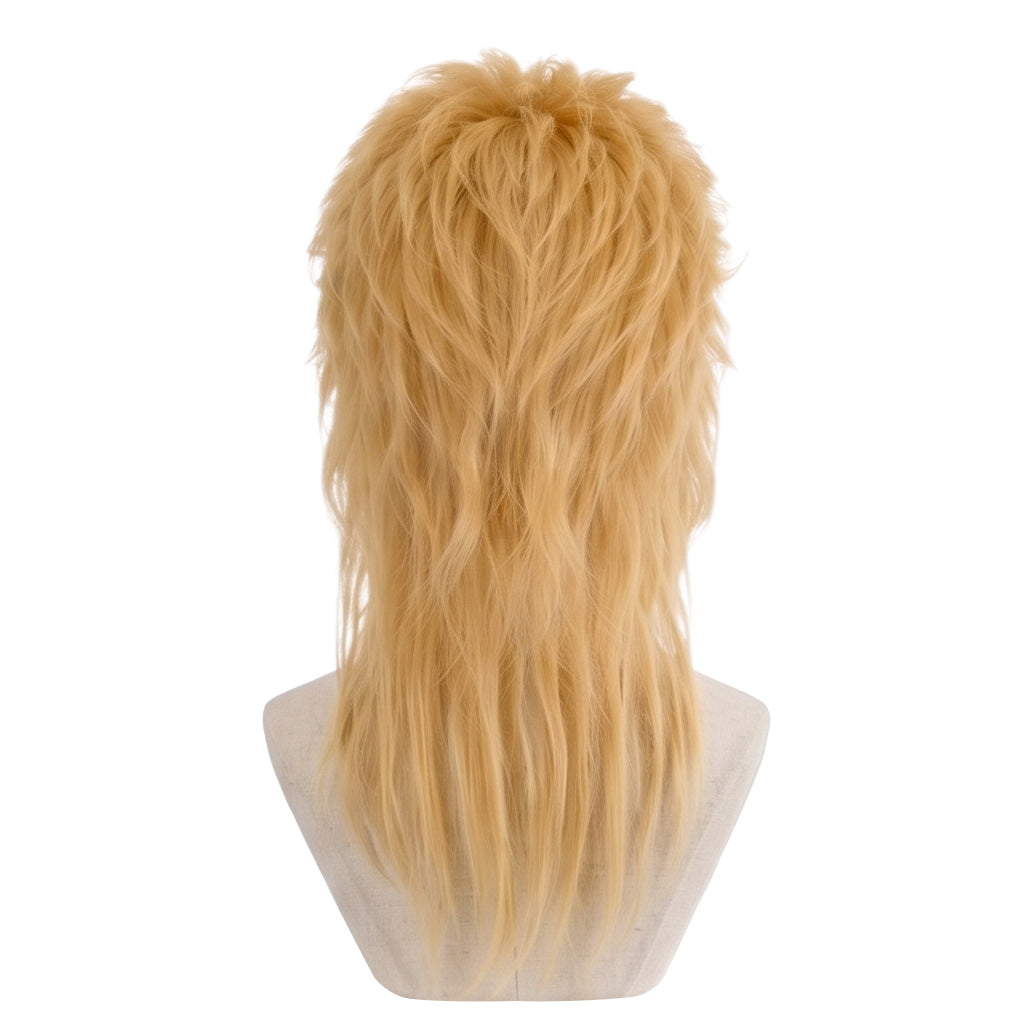 Back view of Diego Brando blonde cosplay wig