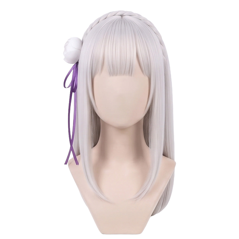 DIY styling wig for recreating Emilia’s flowing long hairstyle