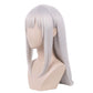Long silver anime cosplay wig inspired by Emilia from Re