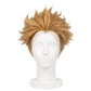 Front view of Enjin cosplay wig with spiky blond hair