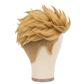Side view of red Enjin basic cosplay wig with unstyled fibers