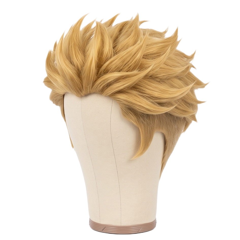 Blonde anime cosplay wig inspired by Enjin from Gachiakuta