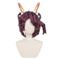 Front view of Entoma Vasilissa Zeta cosplay wig with mauve twin chignons
