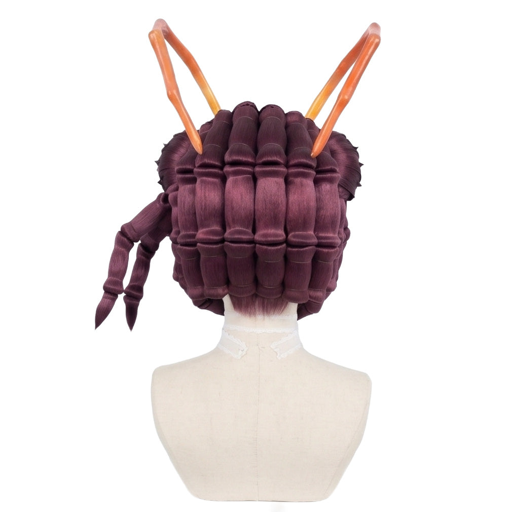 Back view of Overlord Entoma cosplay wig with symmetrical twin buns
