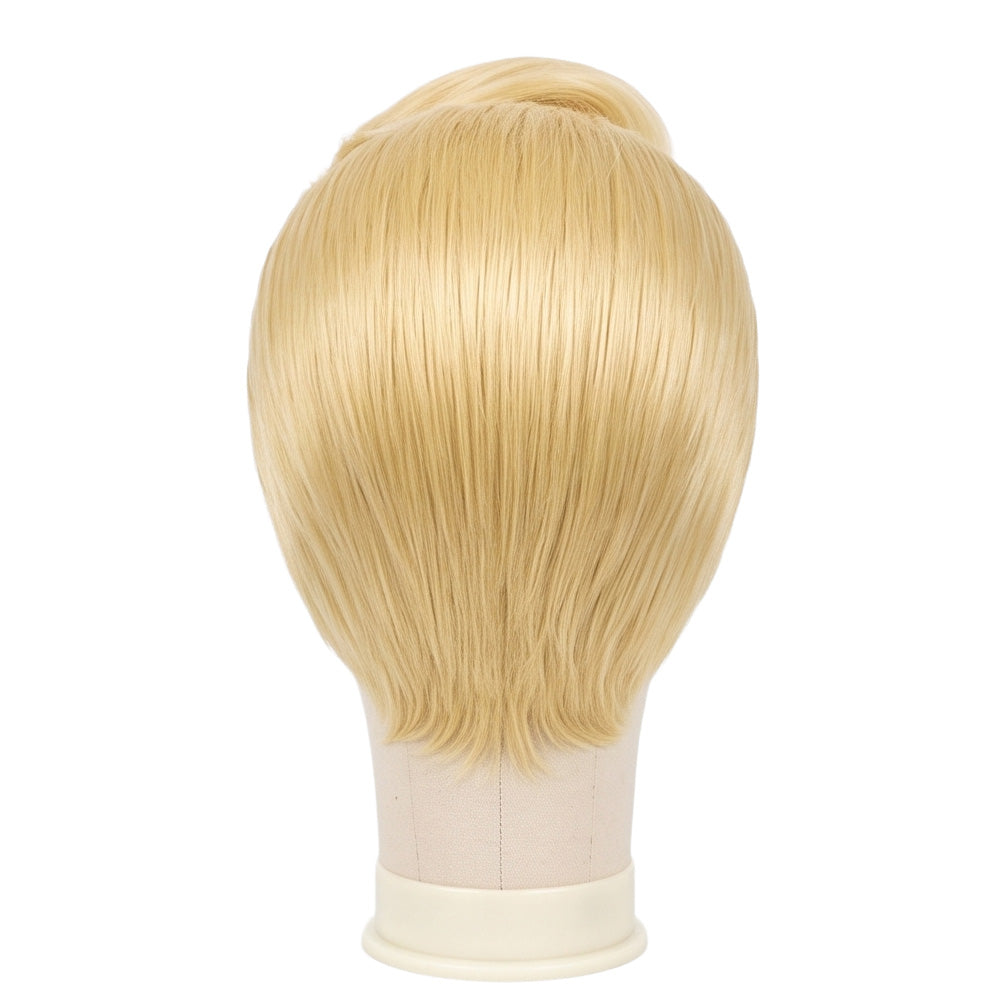 Back view of Scooby-Doo Fred Jones wig with short layered hairstyle