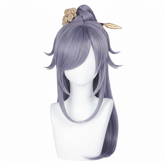 Front view of the Fu Hua cosplay wig in natural lighting, showing the accurate color tone and smooth synthetic fibers