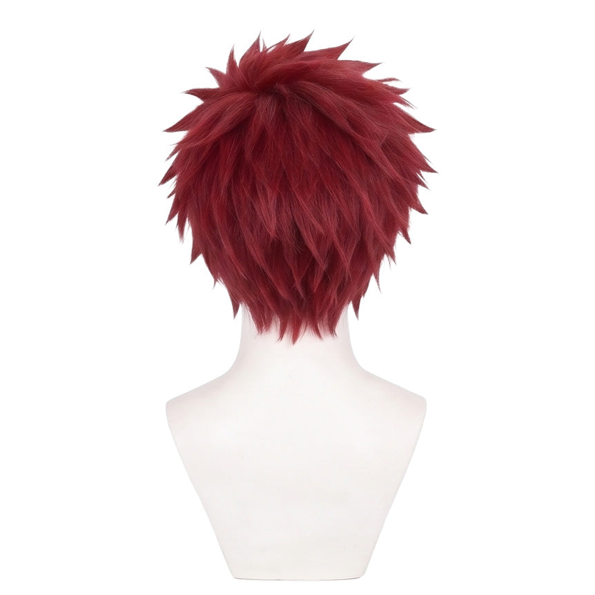 Back view of Naruto Gaara cosplay wig with natural volume