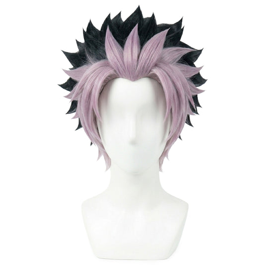 Front view of Gen Narumi cosplay wig with sleek, character-accurate black and pink hair