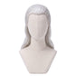 Geralt of Rivia cosplay wig from The Witcher with long silver hair and a tied-back styling base