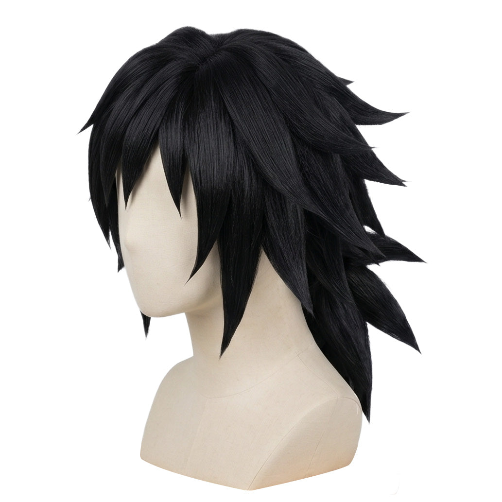 Handmade Giyu Tomioka cosplay wig displayed on mannequin