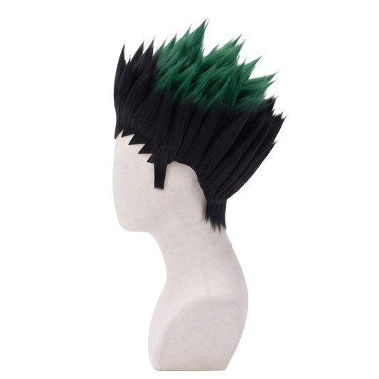 Side view of Hunter x Hunter Gon Freecss black green basic cosplay wig