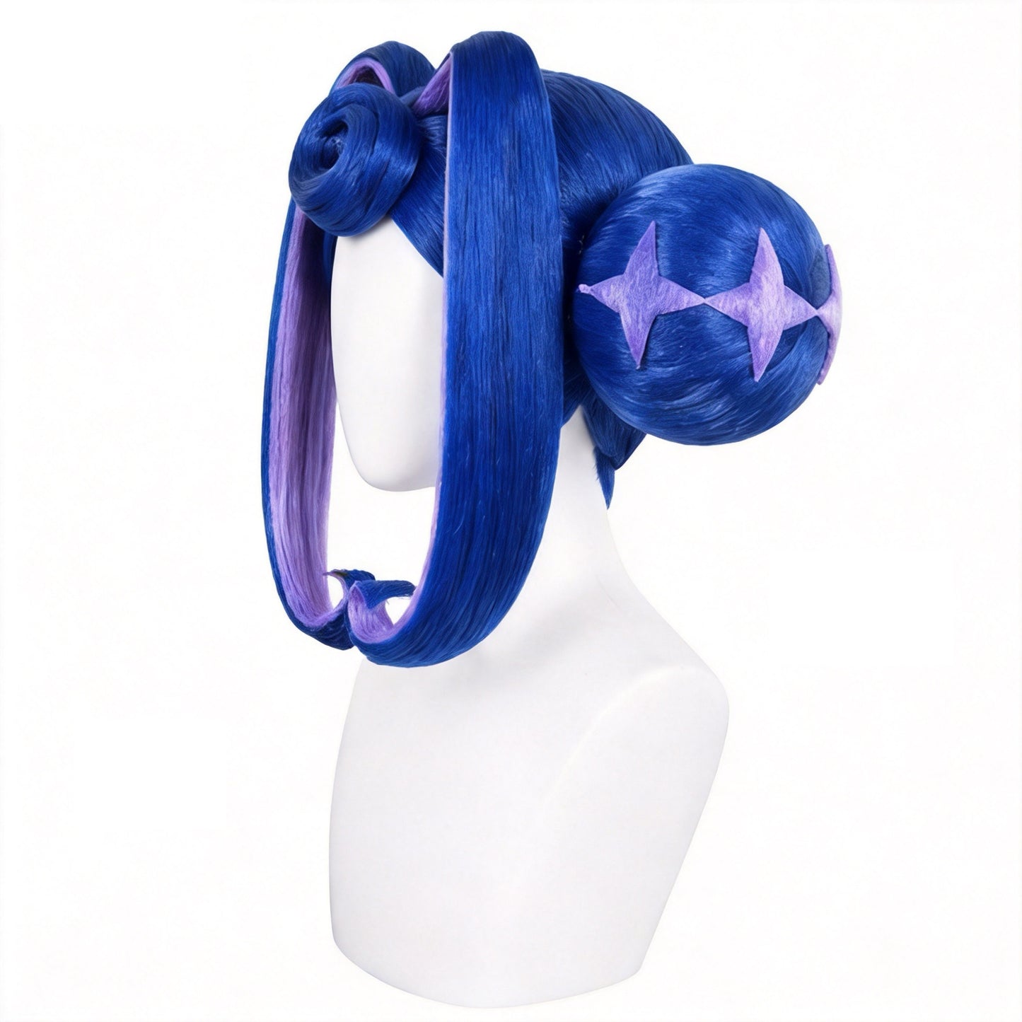 Guinevere wig on mannequin for accurate cosplay portrayal