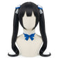 Front view of Hestia cosplay black wig 
