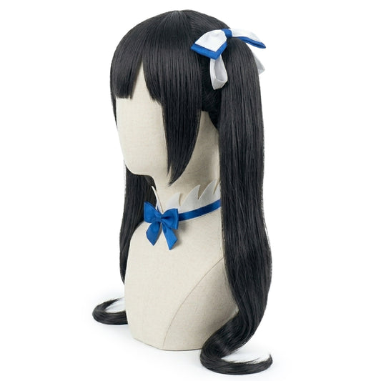 Side view of long Hestia wig showing natural length for twin-tail styling