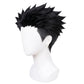 Side view of Gyomei cosplay wig showing shaved sides and spiky layered top