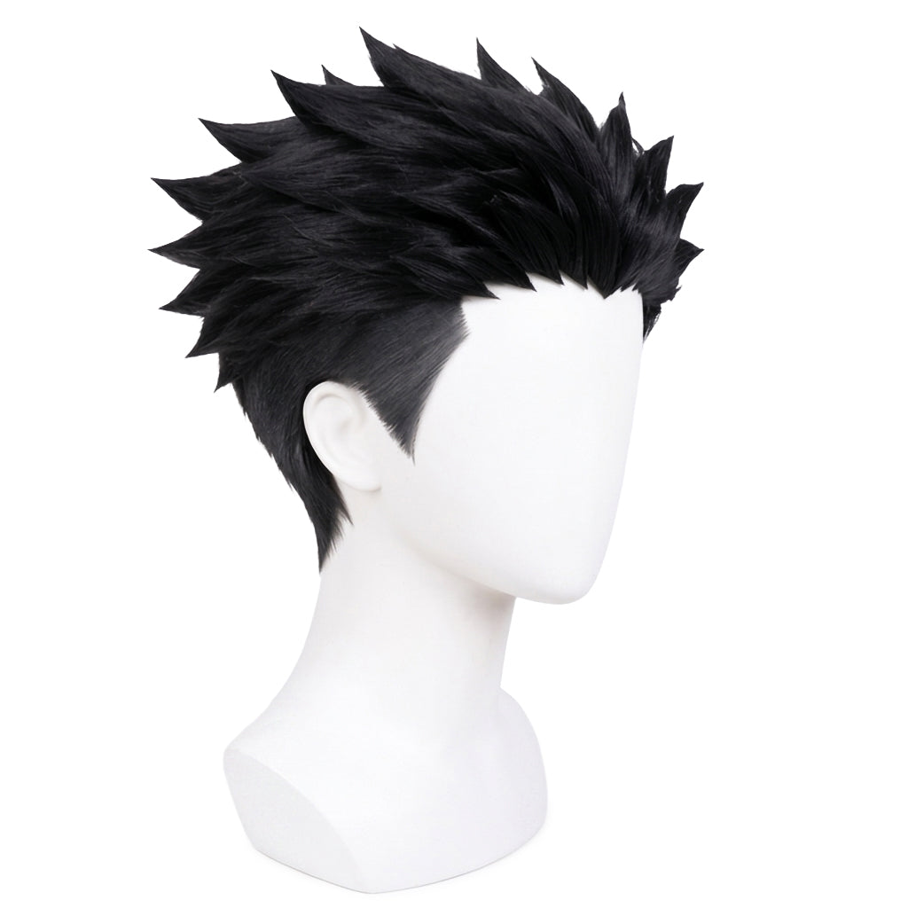 Himejima Gyomei wig fibers displaying premium black hair texture