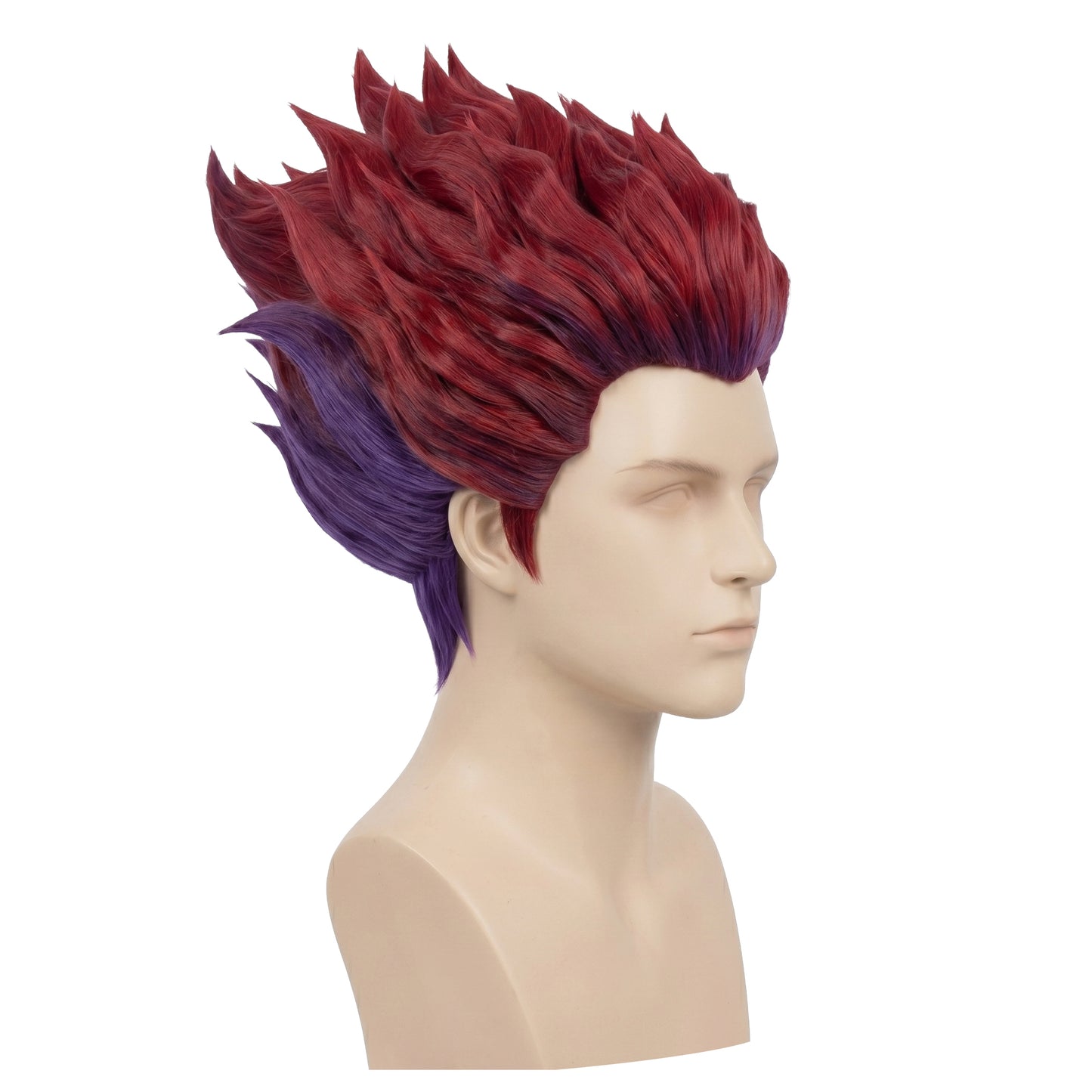 Hisoka wig fibers showing premium heat-resistant texture and color fidelity