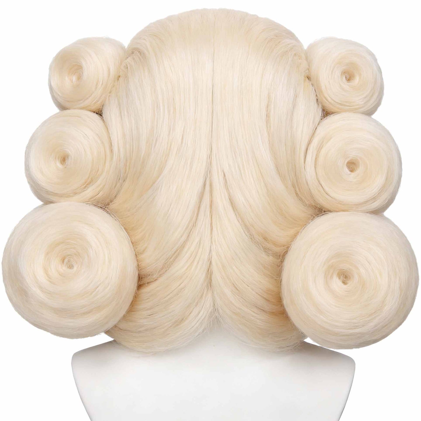 Back view of Igaram blonde wig highlighting smooth texture and volume