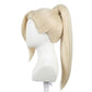 Side view of Naruto Ino cosplay wig with blonde synthetic fibers