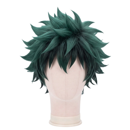 Green anime cosplay wig inspired by Deku from My Hero Academia