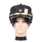 Jotaro Kujo cosplay wig from JoJo’s Bizarre Adventure featuring handcrafted dark layered hair with an iconic ornamented cap blending into the hairstyle for a character-accurate look