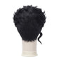 Back view of Jotaro Kujo black cosplay wig with layered texture