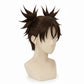 Side angle of the Choso cosplay wig showing the textured fibers and structured ponytail placement for accurate anime silhouette