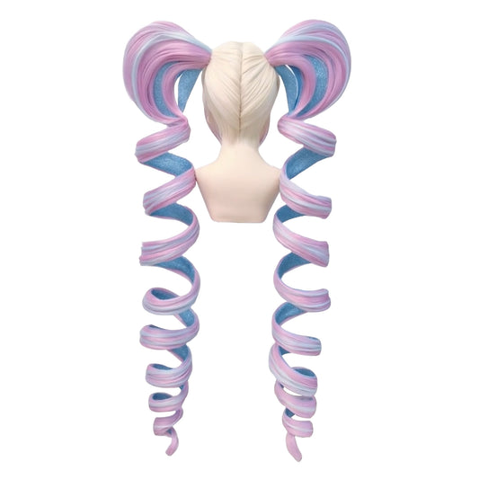 Back view of KAngel pastel cosplay wig showing volume and smooth finish