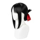 Unstyled base wig for Kaguya Shinomiya with bangs ready for trimming