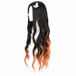 Side view of Nezuko wig showing length and layered tips