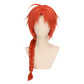 Front view of Kamui cosplay wig with bright red spiky hair