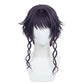 Front view of Kaoruko Waguri cosplay wig with long wavy purplish-black hair