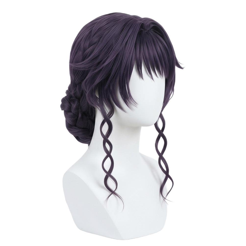 Three-quarter view of Kaoruko Waguri long wavy dark cosplay wig
