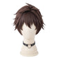 Kazuma Satou cosplay wig from KonoSuba featuring a handcrafted short brown anime hairstyle with layered bangs and a natural adventurer character look