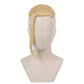 Front view of Ken Ryuguji cosplay wig with blond braided hair and loose bangs