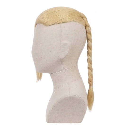 Side view of Draken wig showing shaved side undercut styling