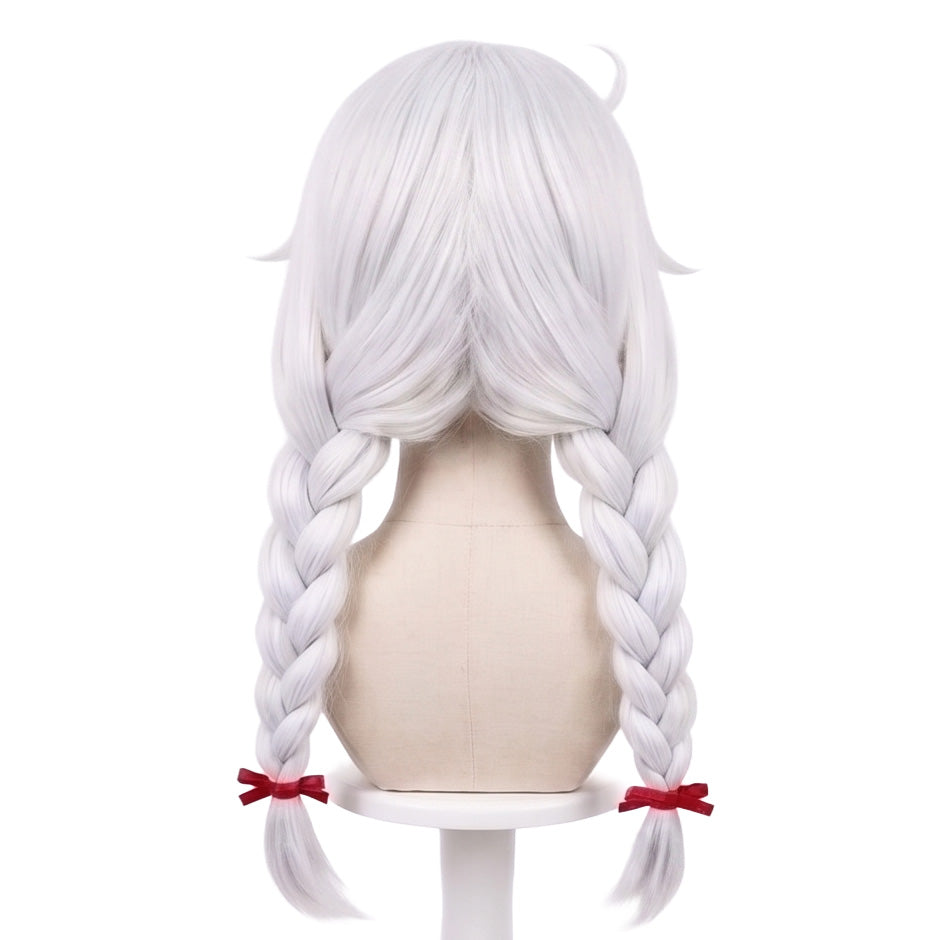 Back view of long Kiana Kaslana cosplay wig with unstyled fibers