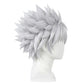 Side view of Killua wig showing layered, spiky texture and natural volume